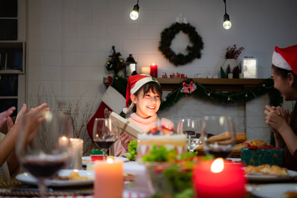 葡萄酒,圣诞装饰物,家庭