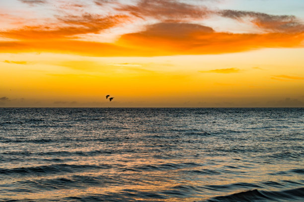 太阳,湖,地平线