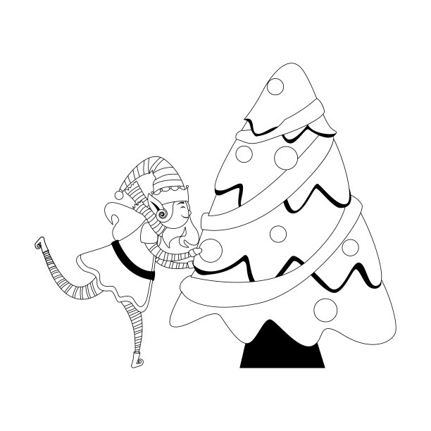 神秘圣诞老人创意设计插图