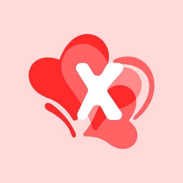 x字母装饰花纹logo标志