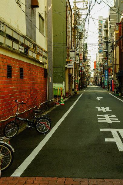 日本大阪清晨城市景观