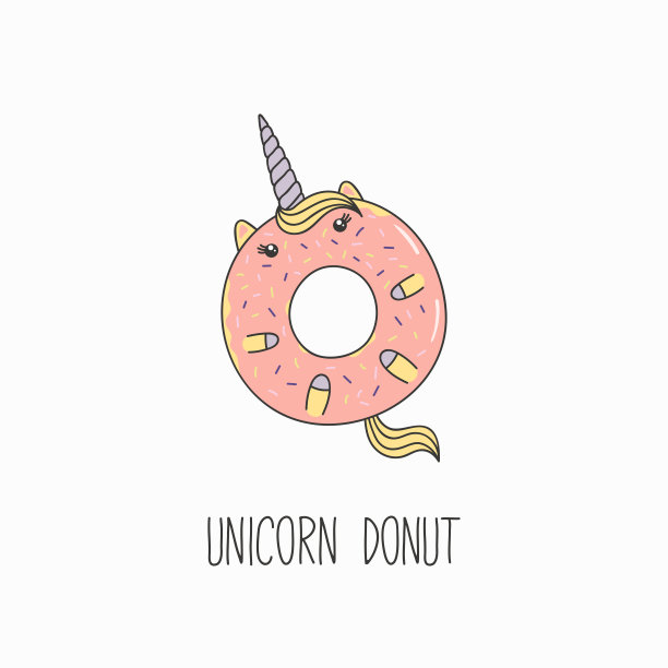 可爱甜点独角兽logo插图