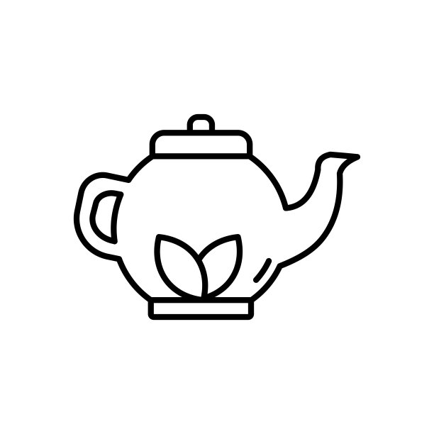 茶壶背景中国风标签