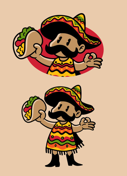 卡通,欢乐,墨西哥食物