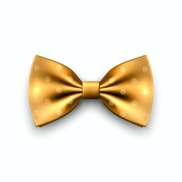 金色蝴蝶结丝绸领结