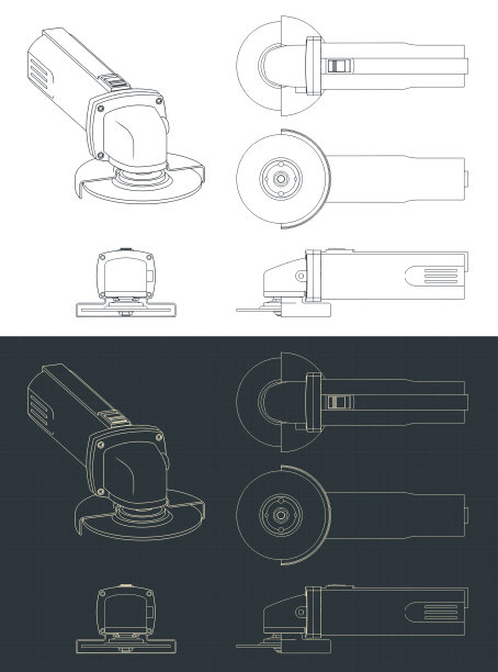 电锯,磨光机,草图