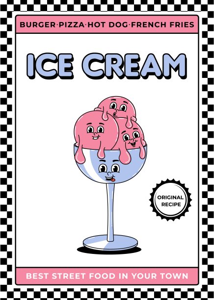 雪糕冰淇淋广告贴纸海报