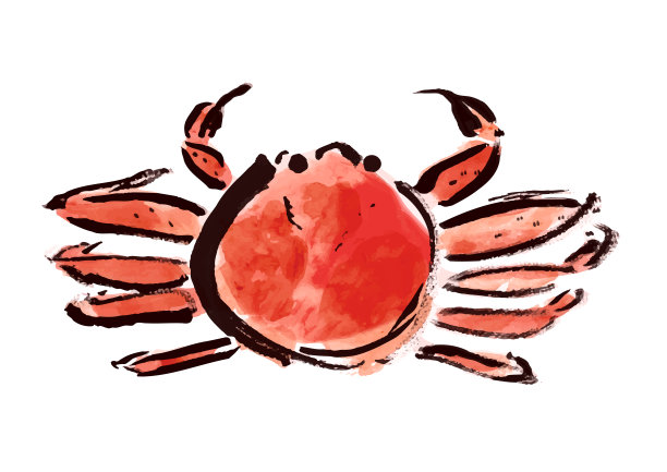 水墨螃蟹