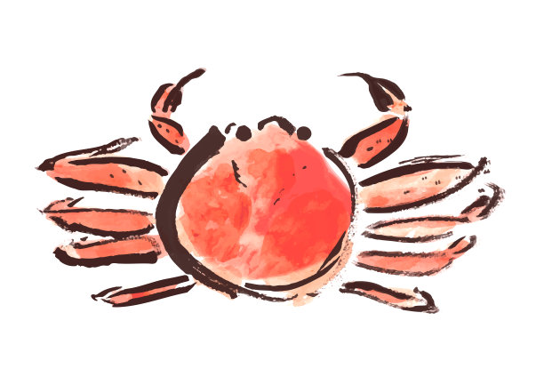 水墨螃蟹