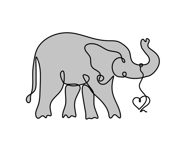 爱心大象,标志logo