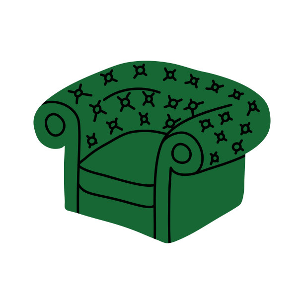 绿色古典家具插图