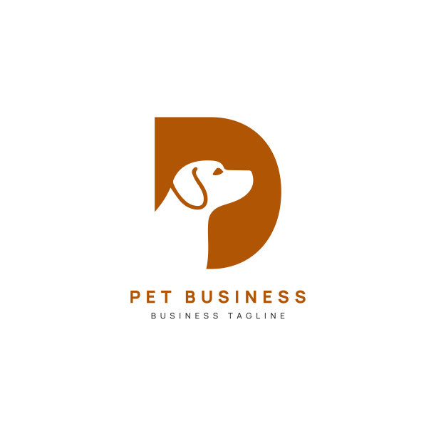 宠物店萌宠字母d猫狗logo