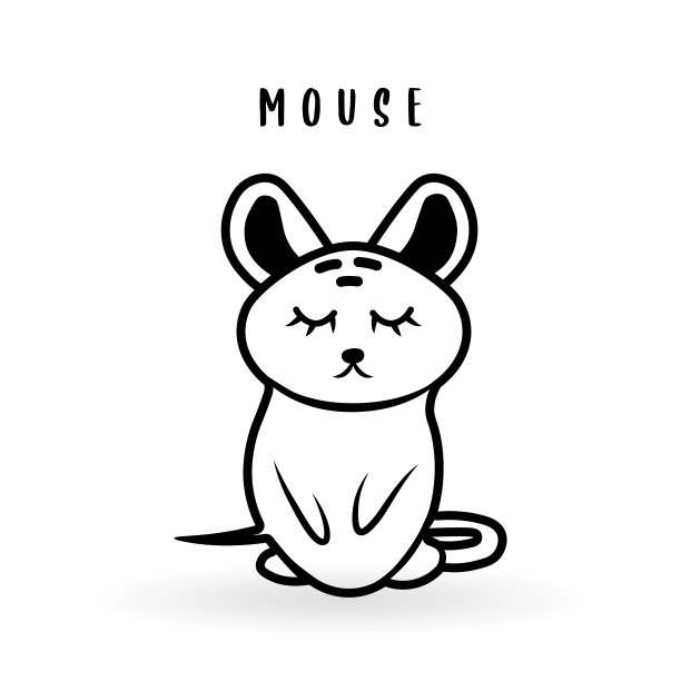 简笔画老鼠logo