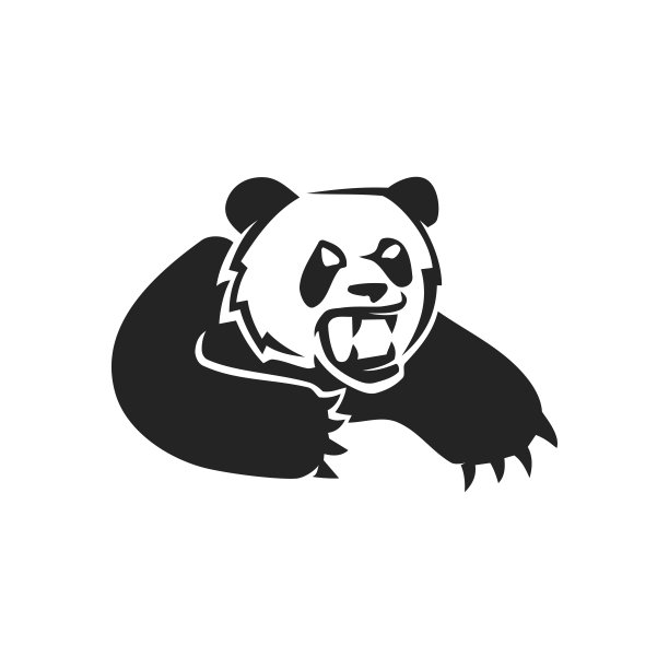 熊猫,幼小动物,卡通