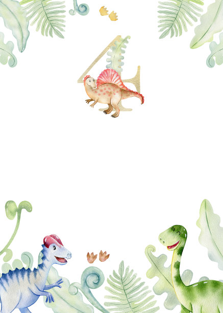 恐龙宝宝图案印花