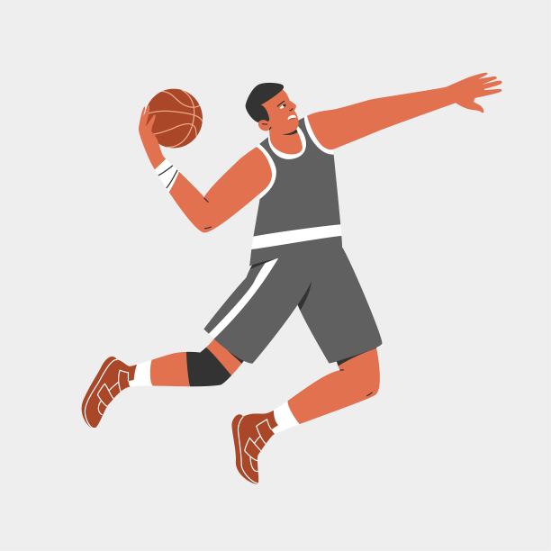 篮球运动员卡通扁平风