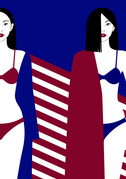 中式优雅女性插画海报