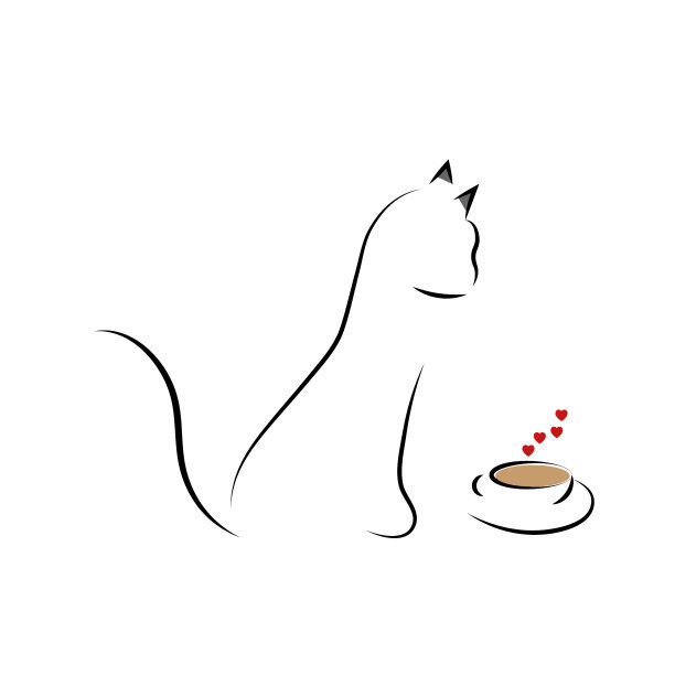 可爱猫咪咖啡logo