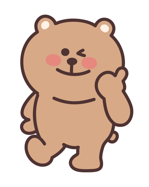 简约可爱棕色动漫小熊