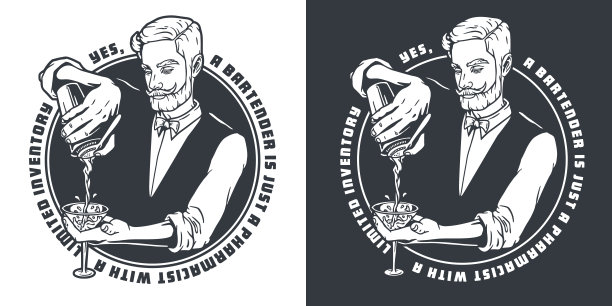 大胡子酒吧,logo设计