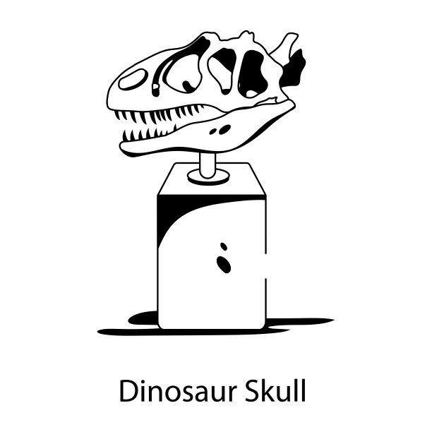 恐龙头骨雕塑
