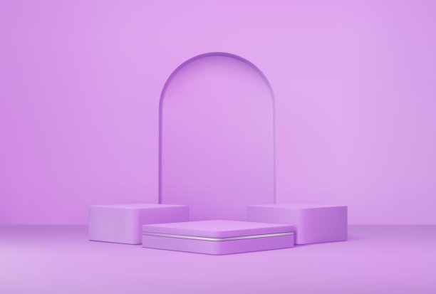 紫色促销展台