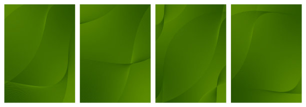 绿色波浪线网格科技素材图片