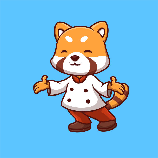 卡通熊猫厨师
