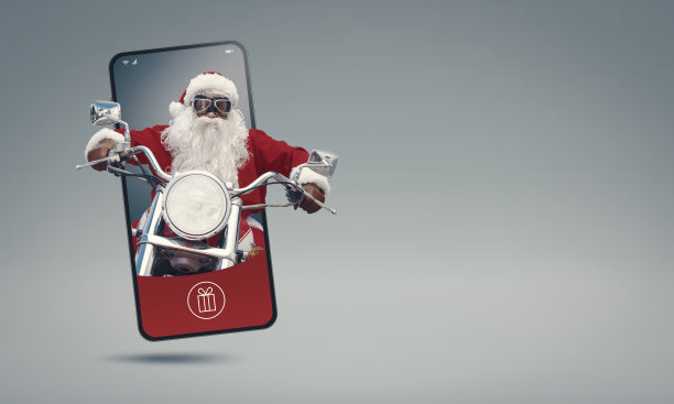 骑摩托的圣诞老人