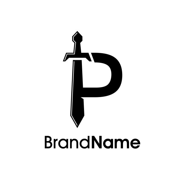 字母p简约大气logo设计