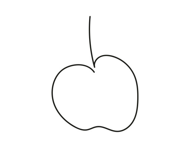 苹果矢量简笔绘图