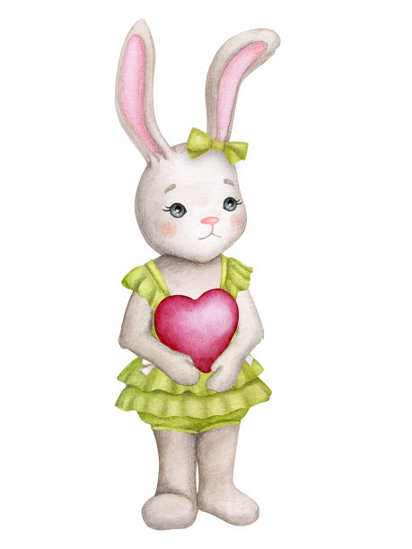 情人节海报爱心兔