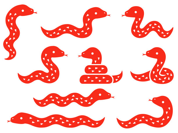 蛇年春节剪纸图案