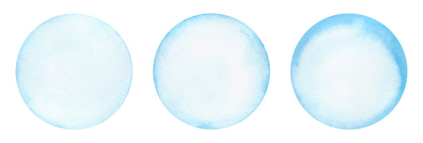 蓝色清澈水珠边框元素