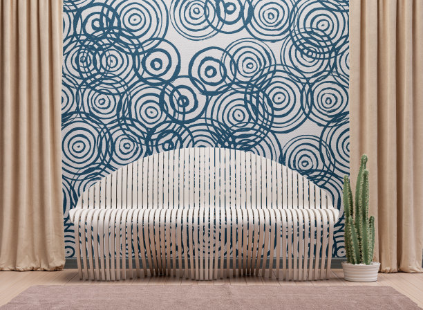 艺术墙布壁纸沙发背景效果图