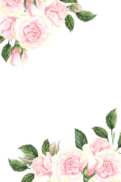 浪漫玫瑰粉色典雅无框画