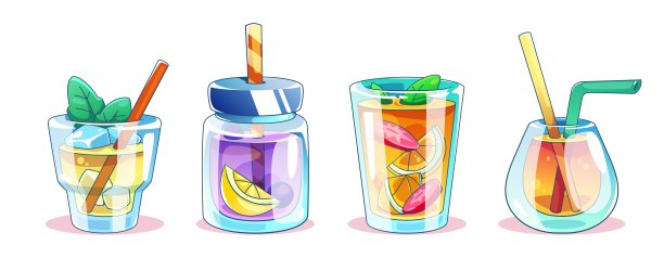 夏季冷饮沙滩海边元素