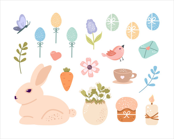 春天可爱兔子鸡蛋篮子蛋糕