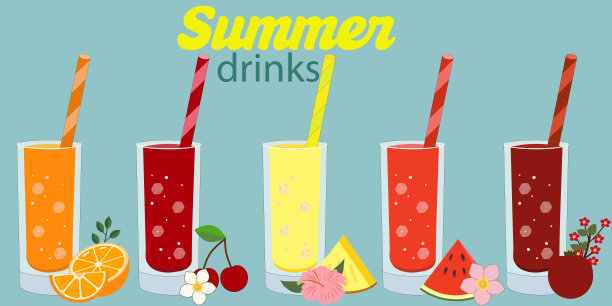 夏季饮料宣传海报设计