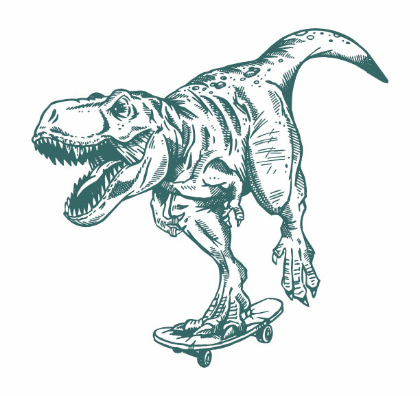 运动滑板恐龙