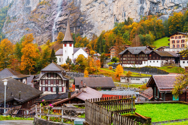 施陶河瀑布,瑞士文化,城镇景观