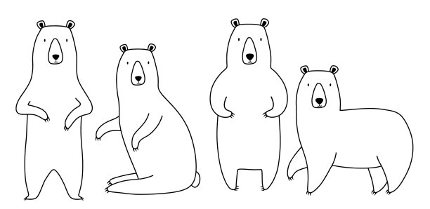 北极熊线稿
