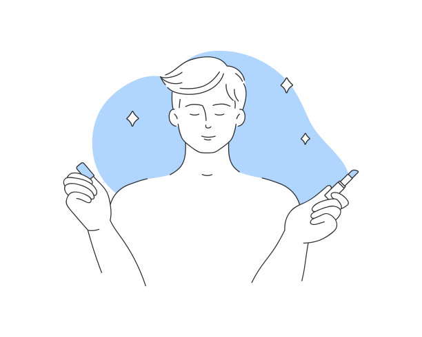 矢量插图简约生活用品镜子