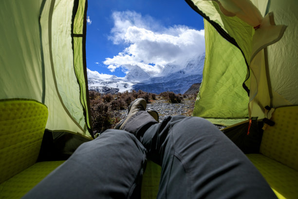 徒步旅行,露营,登山杖