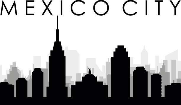 墨西哥城市地标剪影