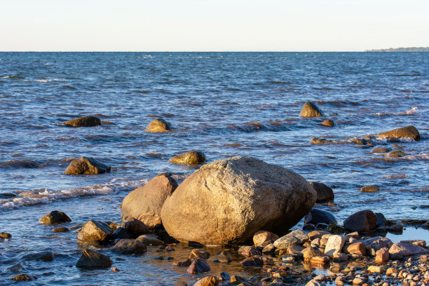 波罗的海,退潮,岩石