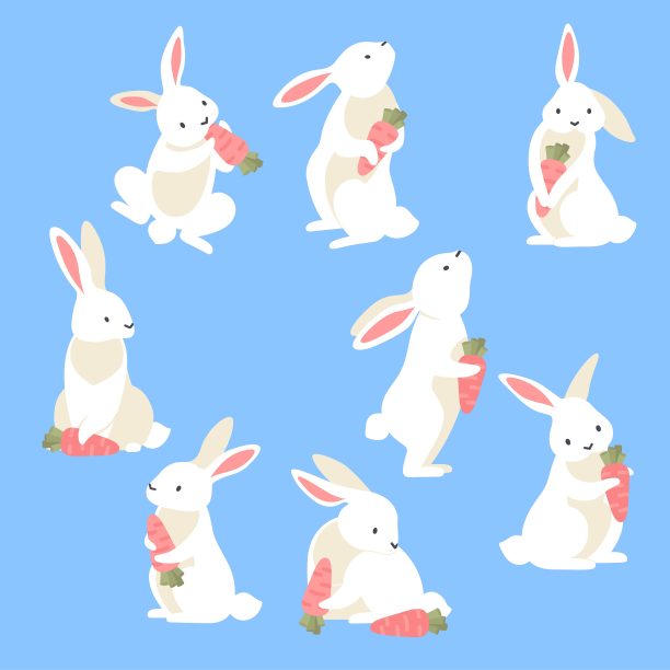 2023兔年卡通兔子