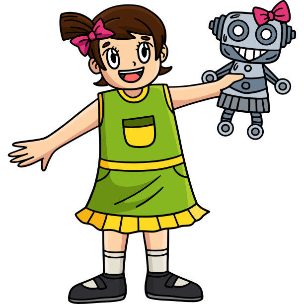 卡通机器人女孩
