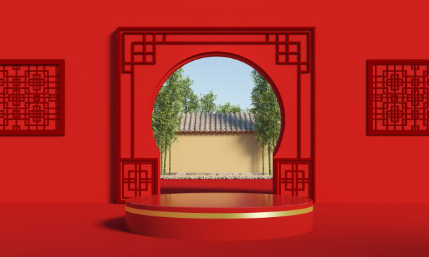 中式包装窗户窗格纹样
