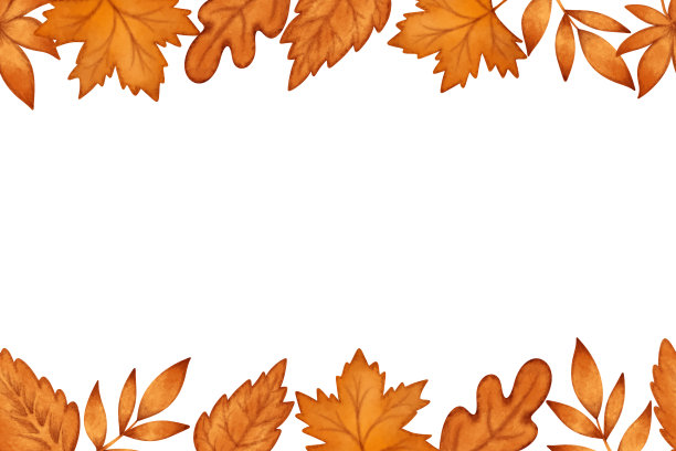 秋季植物树叶装点边框矢量素材